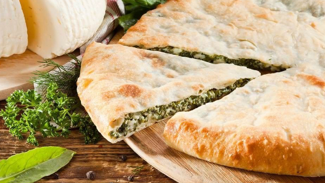 Осетинский пирог с сыром и зеленью рецепт с фото